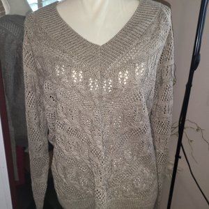 Sonoma V-neck Crochet Sweater